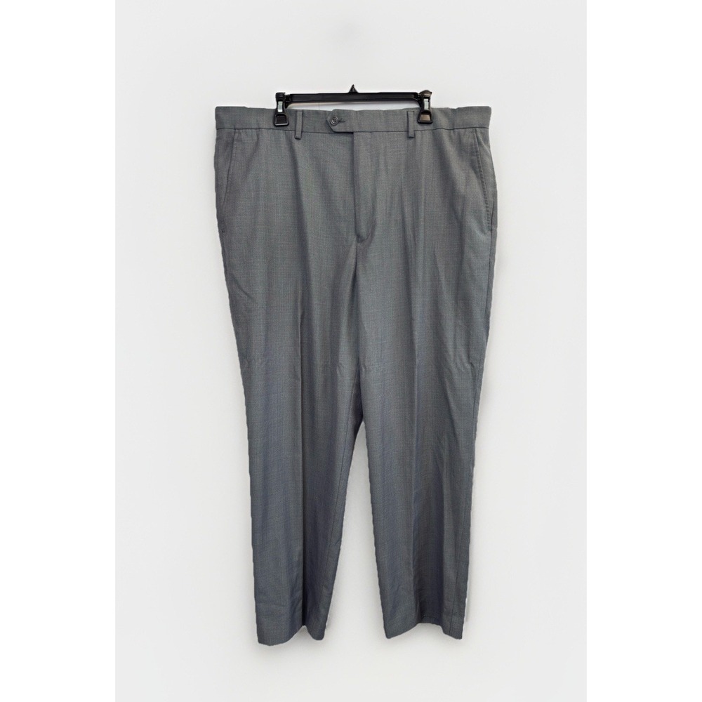 Roundtree & Yorke Travel Smart‎ Pants 42X30 Grey Classic Fit Flat Front